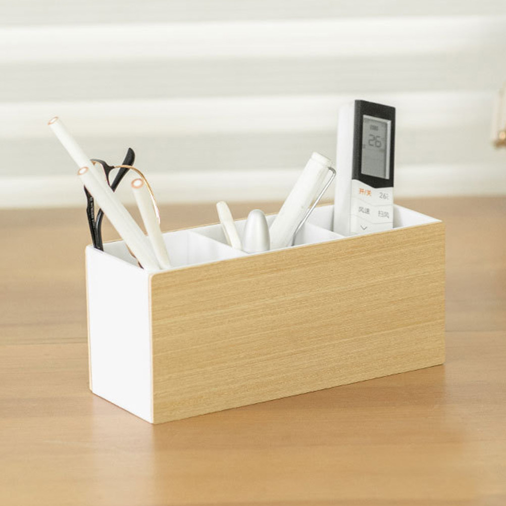 Controller Stand Holder - Organizer Penyimpanan Meja Kayu Multi Grid,