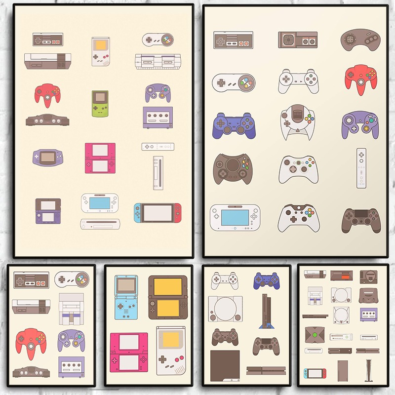Gaming Consoles - Poster Evolusi Perangkat Genggam dan Konsol
