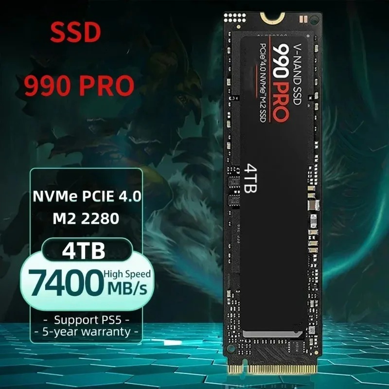 SSD NVMe 990 PRO M.2 2280 Asli - Gaming Console Table ulasan dan harga