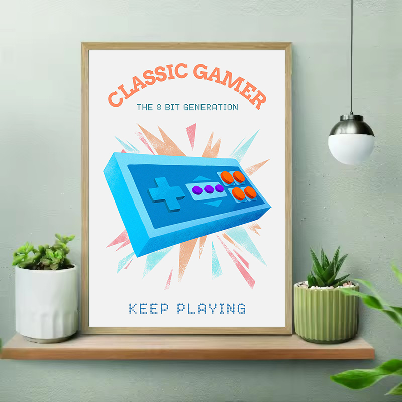 Poster Gaming Retro Warna-warn - Gaming Console Picture ulasan dan harga